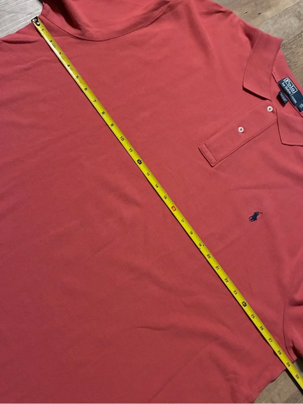 Ralph Lauren Men’s Coral Polo with Navy Pony Embroidery